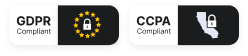 GDPR and CCPA compliant security icons