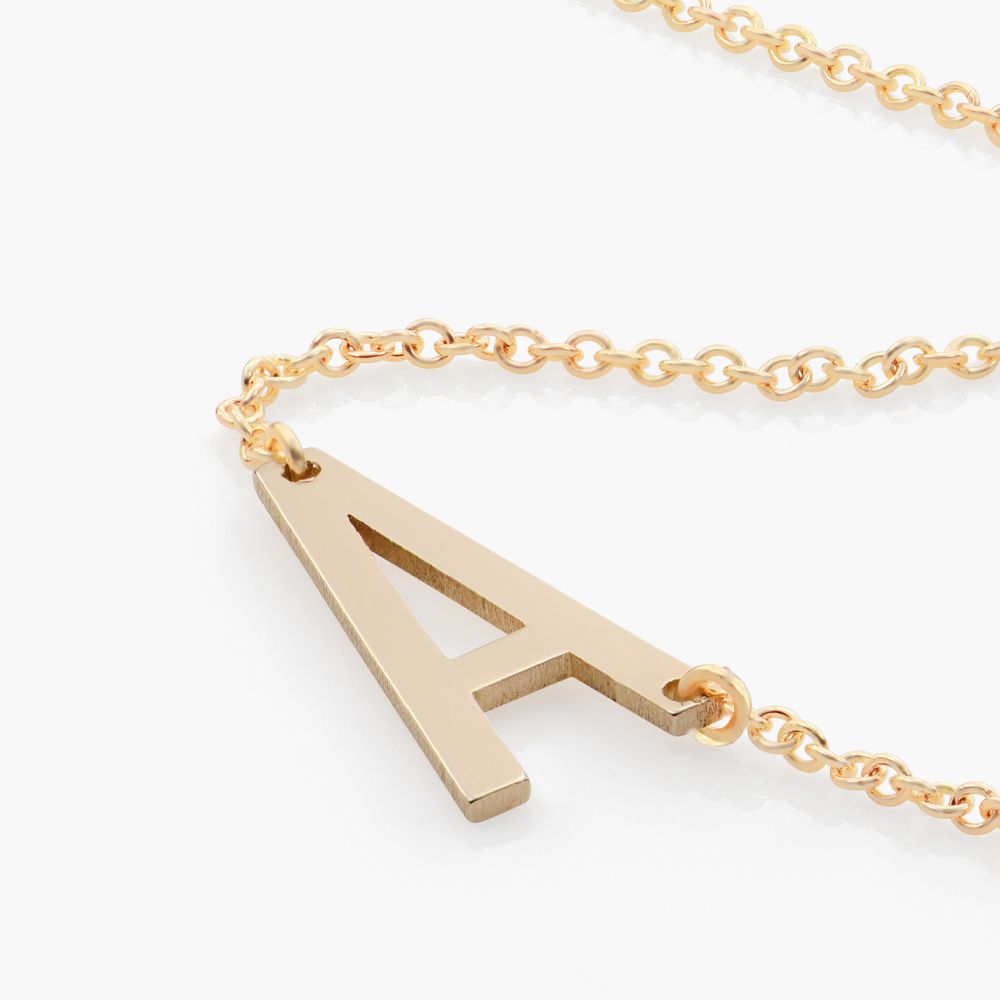Gold chain necklace with letter A pendant