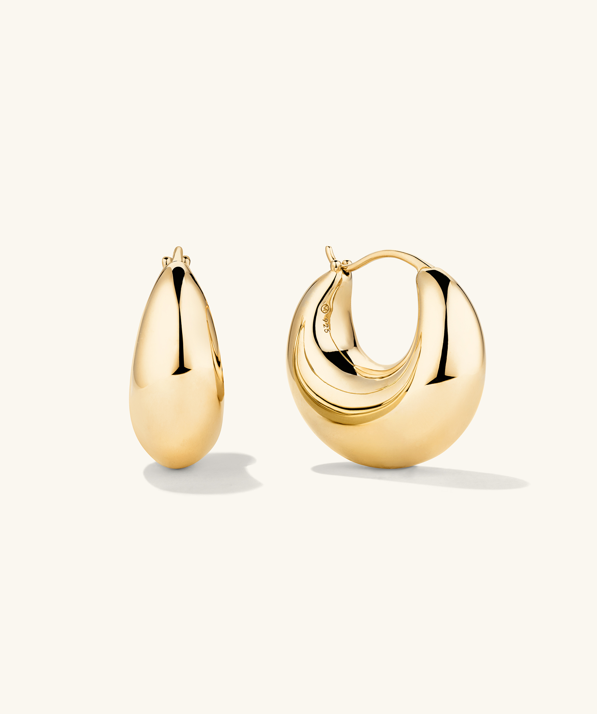 Pair of polished gold hoop earrings