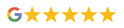 Google five-star customer rating badge