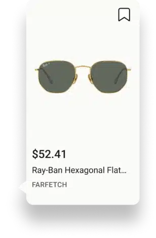 Ray-Ban hexagonal flat sunglasses with gold frame