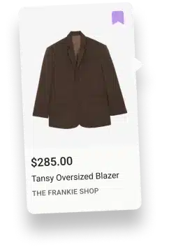 Brown oversized blazer priced at $285