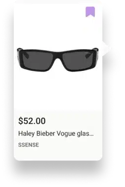 Black rectangular sunglasses priced at $52