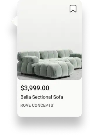 Light gray Belia sectional sofa with ottoman